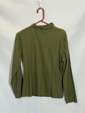 Dress Barn Olive Green Ribbed Turtleneck Sweater